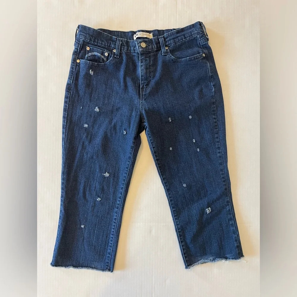 Levi’s 505 Straight Leg DIY Denim Capri Pant Size 31